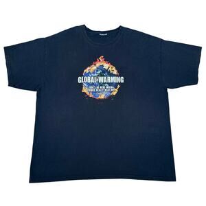 Vintage Jesus Shirt Global Warming Religious 2 Peter 3:10 Earth Flame Size XL